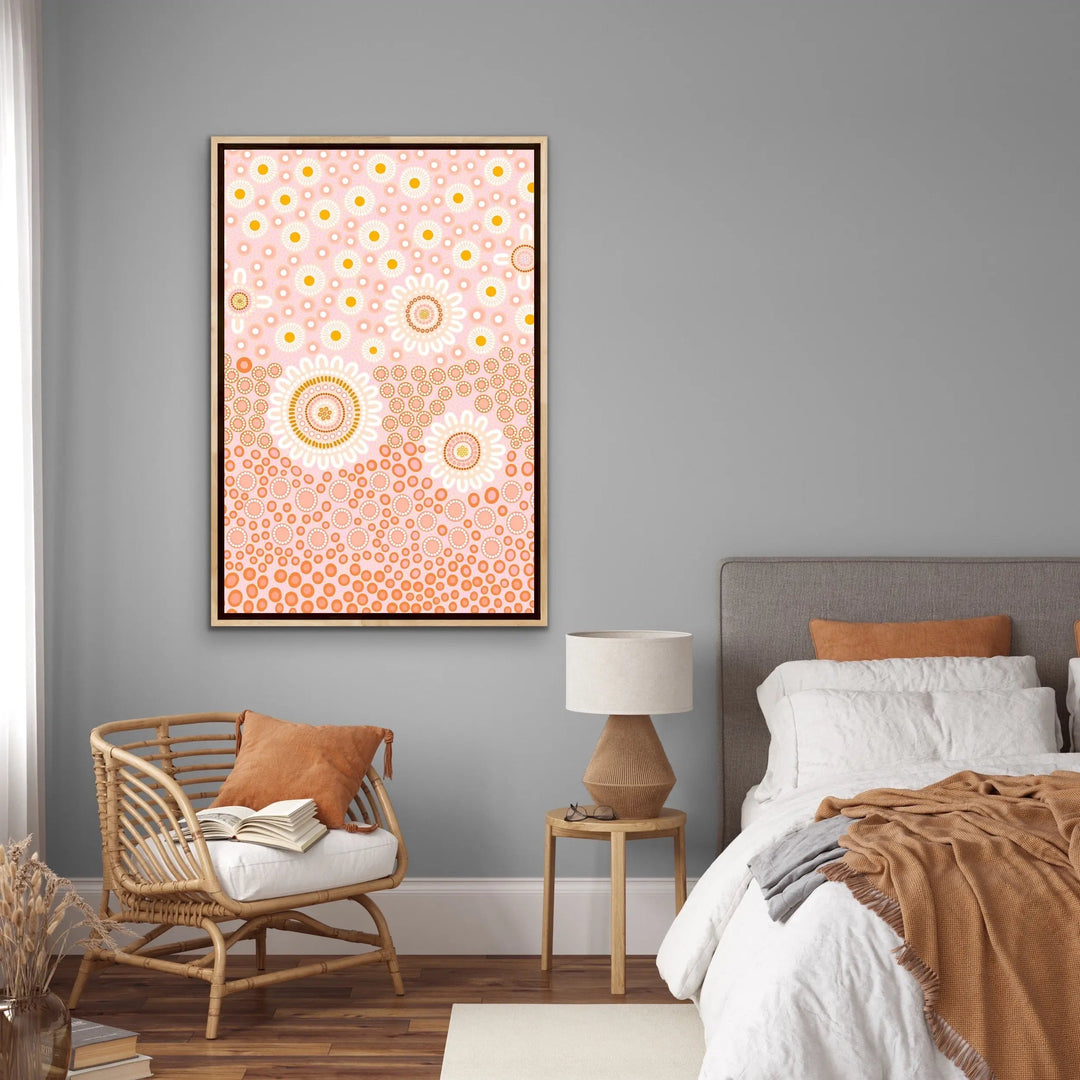 People Among The Wildflowers - Edition One - Aboriginal Art Print by Sherri Cummins - I Heart Wall Art