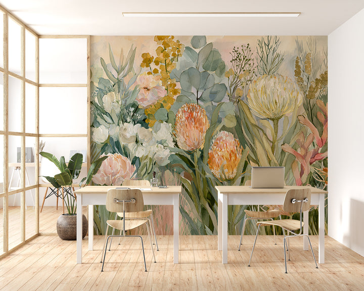 Petal Reverie- Floral Peel and Stick Premium Wallpaper Mural
