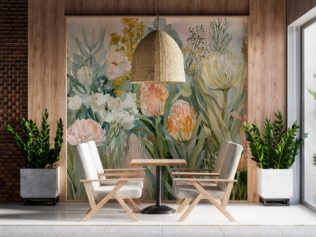 Petal Reverie- Floral Peel and Stick Premium Wallpaper Mural