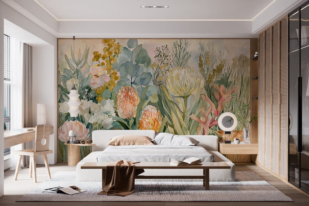 Petal Reverie- Floral Peel and Stick Premium Wallpaper Mural