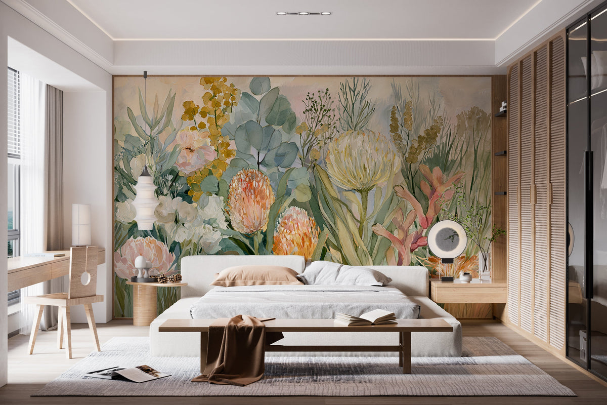Petal Reverie- Floral Peel and Stick Premium Wallpaper Mural