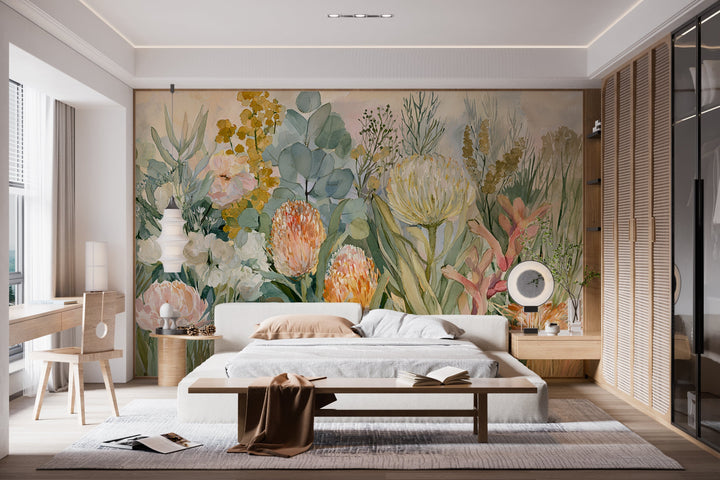 Petal Reverie- Floral Peel and Stick Premium Wallpaper Mural