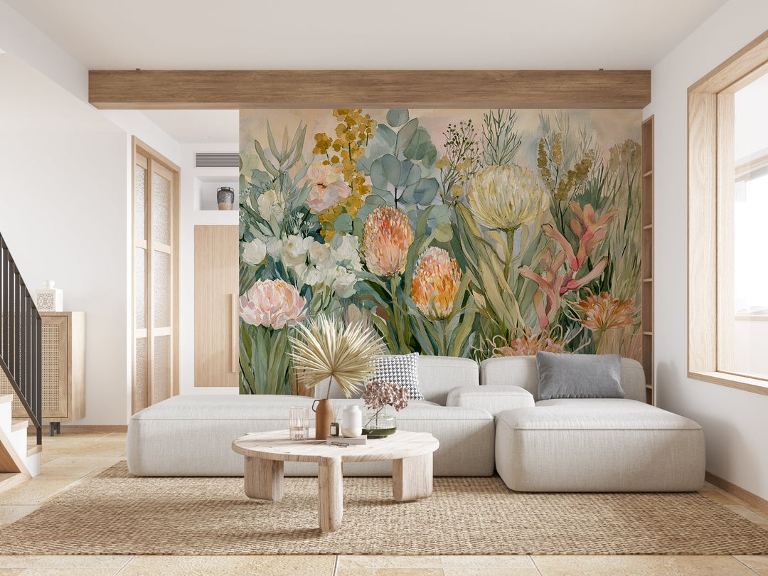 Petal Reverie- Floral Peel and Stick Premium Wallpaper Mural