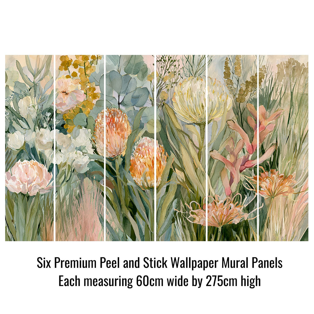 Petal Reverie- Floral Peel and Stick Premium Wallpaper Mural