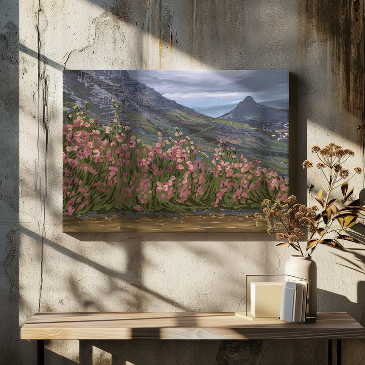 Petals and Peaks, Cape Town, South Africa, 2024 - Stretched Canvas, Poster or Fine Art Print - I Heart Wall Art - Poster Print, Canvas Print or Framed Art Print