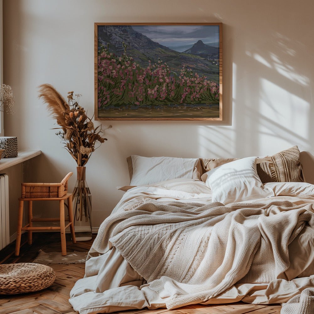 Petals and Peaks, Cape Town, South Africa, 2024 - Stretched Canvas, Poster or Fine Art Print - I Heart Wall Art - Poster Print, Canvas Print or Framed Art Print
