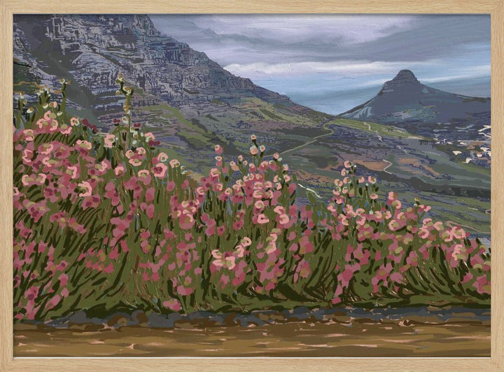 Petals and Peaks, Cape Town, South Africa, 2024 - Stretched Canvas, Poster or Fine Art Print - I Heart Wall Art - Poster Print, Canvas Print or Framed Art Print