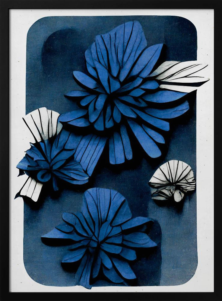 Blue Blossoms - Stretched Canvas, Poster or Fine Art Print I Heart Wall Art