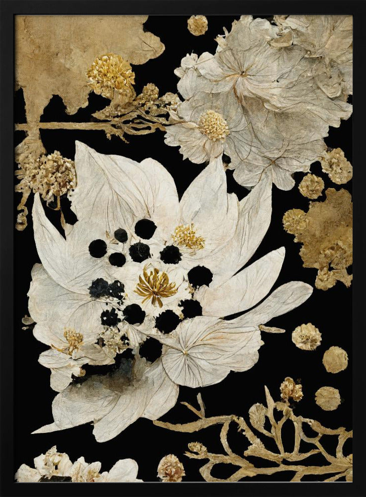 Beige Dry Flowers - Stretched Canvas, Poster or Fine Art Print I Heart Wall Art