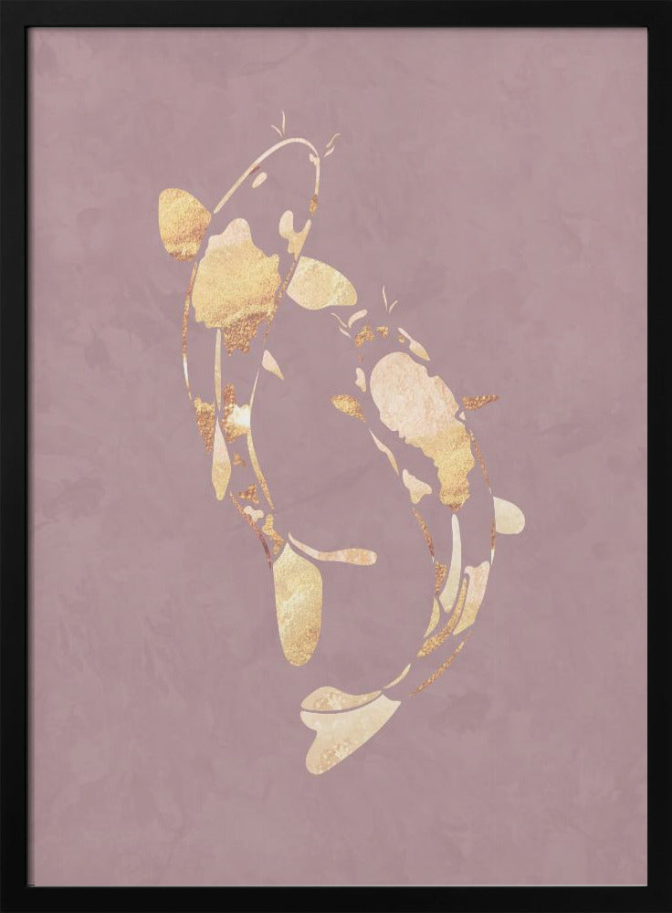 Pink Gold Koi Fish 1 - Stretched Canvas, Poster or Fine Art Print I Heart Wall Art