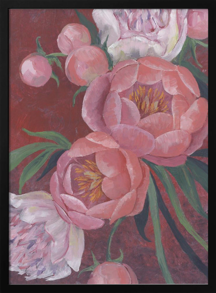 Nevaeh peonies - Stretched Canvas, Poster or Fine Art Print I Heart Wall Art