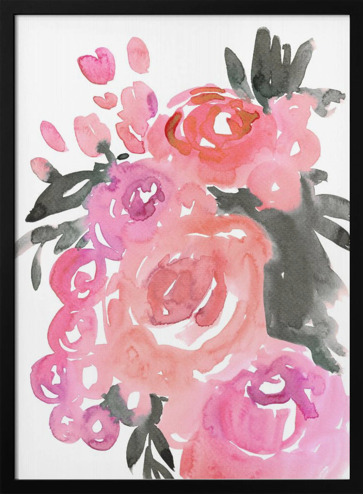 Maeko loose watercolor florals II - Stretched Canvas, Poster or Fine Art Print I Heart Wall Art