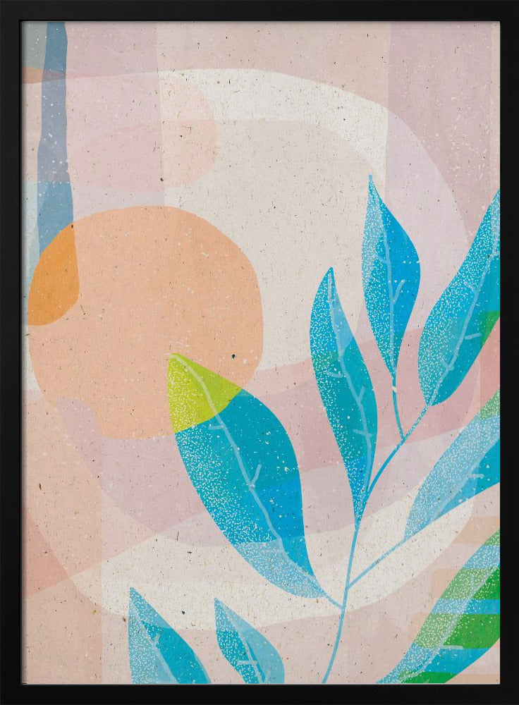 Blue Leaves - Stretched Canvas, Poster or Fine Art Print I Heart Wall Art