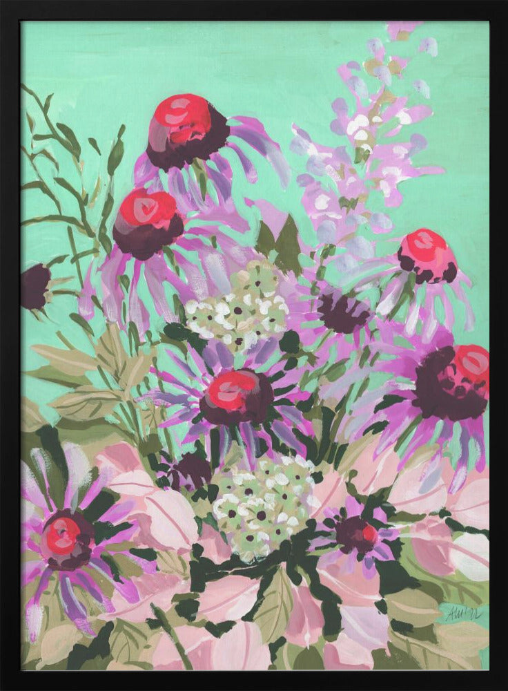 Echinacea Red And Pink - Stretched Canvas, Poster or Fine Art Print I Heart Wall Art