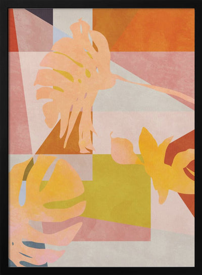 Organic Bauhaus Geometry Leaves - Stretched Canvas, Poster or Fine Art Print I Heart Wall Art