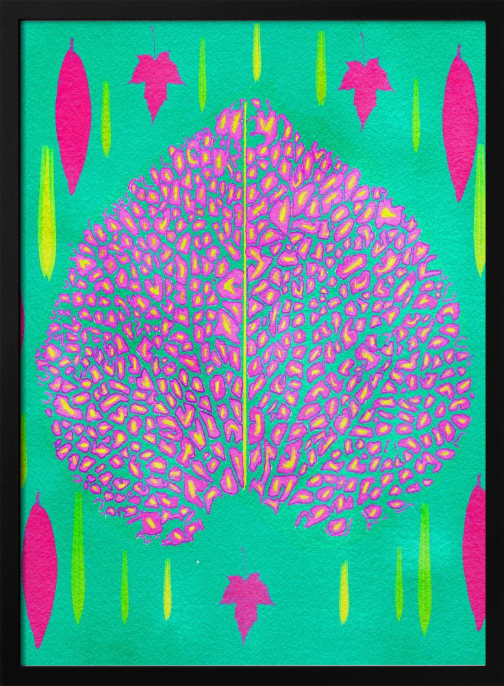 Leaves In Pink.png - Stretched Canvas, Poster or Fine Art Print I Heart Wall Art