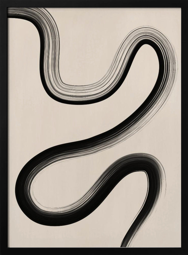 Black Brush Stroke Art - Stretched Canvas, Poster or Fine Art Print I Heart Wall Art