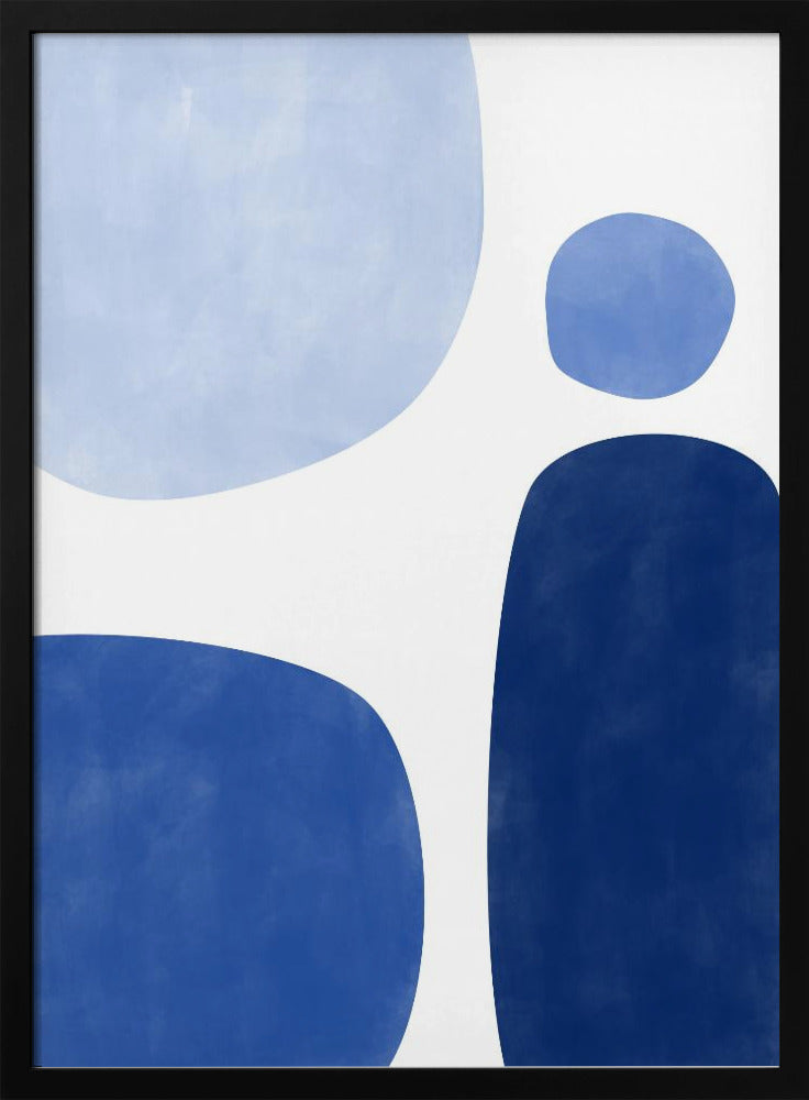 Blue Geometric Flow - Stretched Canvas, Poster or Fine Art Print I Heart Wall Art