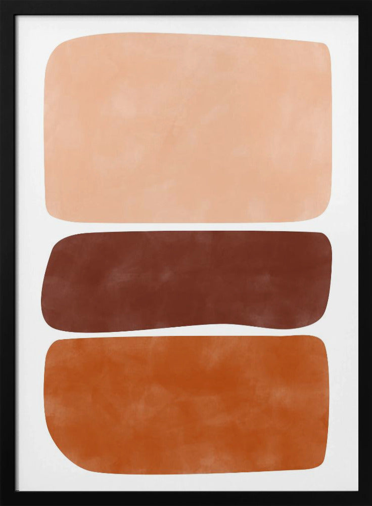 Three Stacked Earthy Toned Rectangles - Stretched Canvas, Poster or Fine Art Print I Heart Wall Art