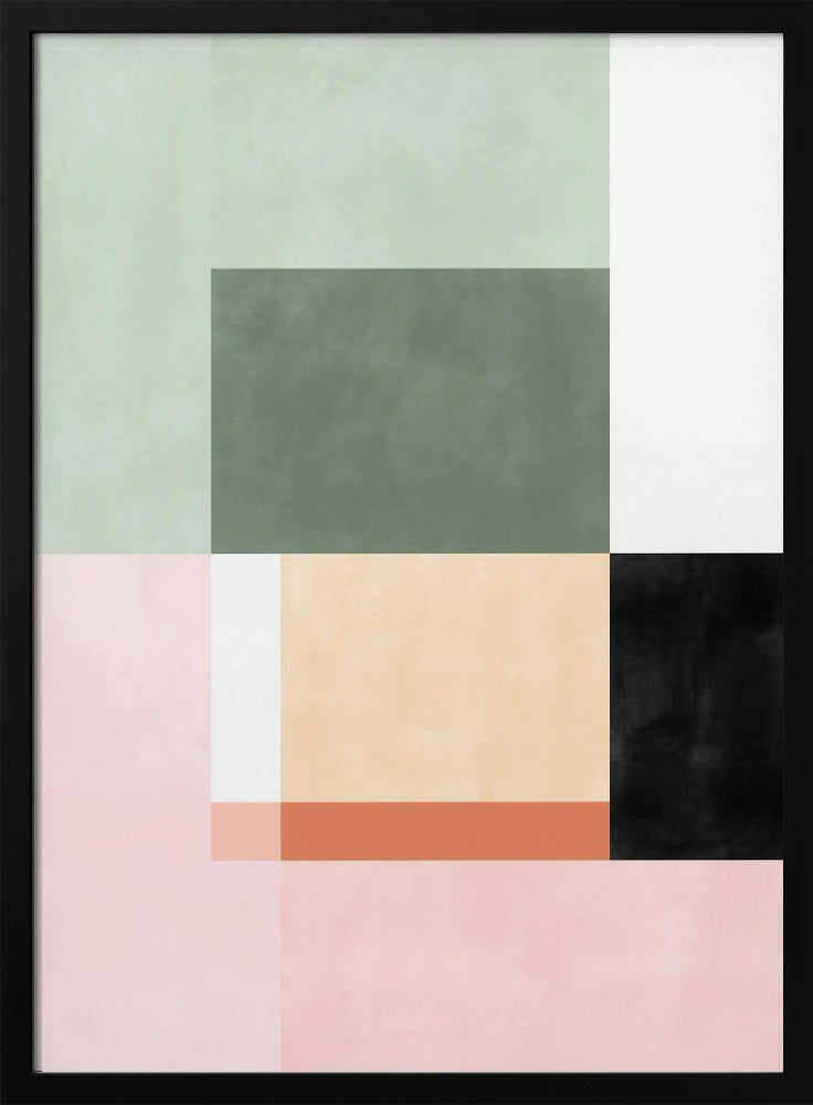 Abstract Composition With Geometric Shapes - Stretched Canvas, Poster or Fine Art Print I Heart Wall Art