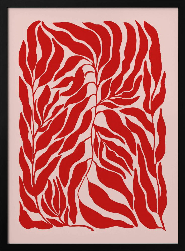 Red Leaf Harmony - Stretched Canvas, Poster or Fine Art Print I Heart Wall Art