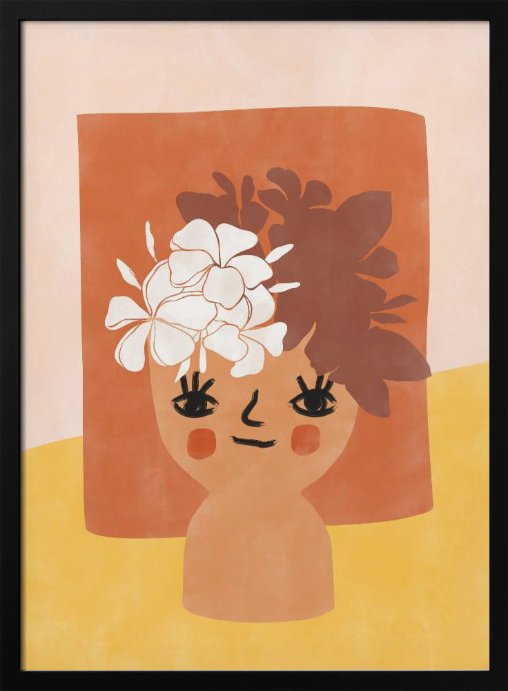 Floral Whimsy Face - Stretched Canvas, Poster or Fine Art Print I Heart Wall Art