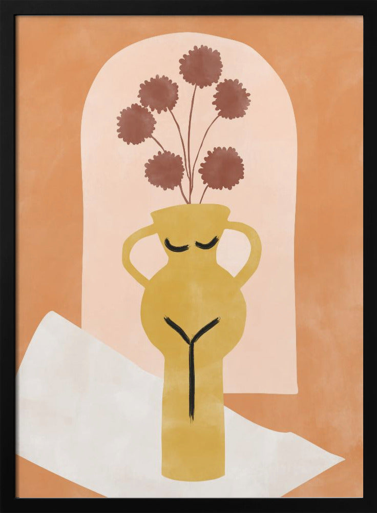 Stylized Vase Resembling A Female Form - Stretched Canvas, Poster or Fine Art Print I Heart Wall Art