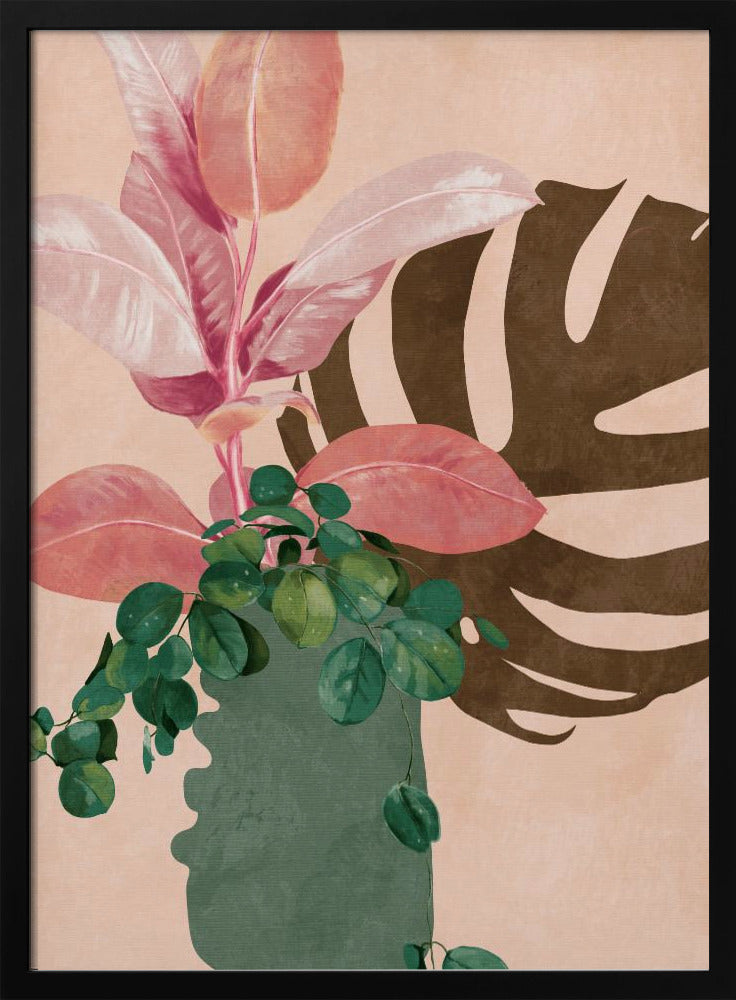 Leaves More 6 Pink - Stretched Canvas, Poster or Fine Art Print I Heart Wall Art