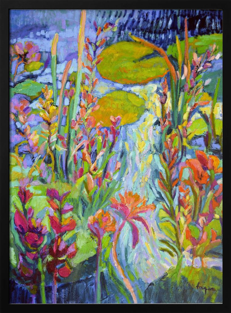 Vibrant Garden Path - Stretched Canvas, Poster or Fine Art Print I Heart Wall Art