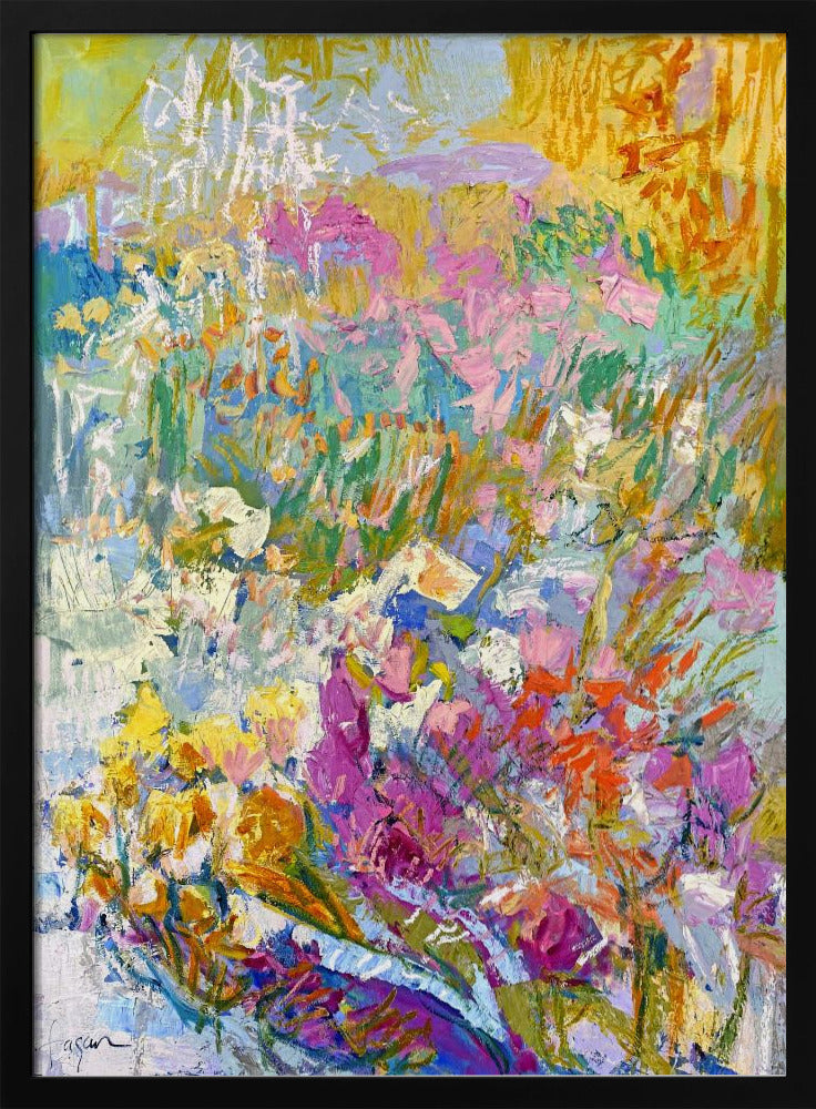 Vibrant Garden Dream - Stretched Canvas, Poster or Fine Art Print I Heart Wall Art