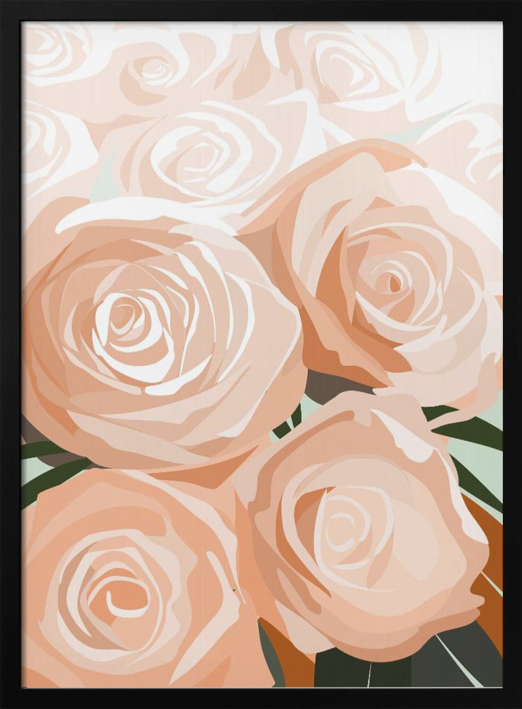 Coral roses - Stretched Canvas, Poster or Fine Art Print I Heart Wall Art