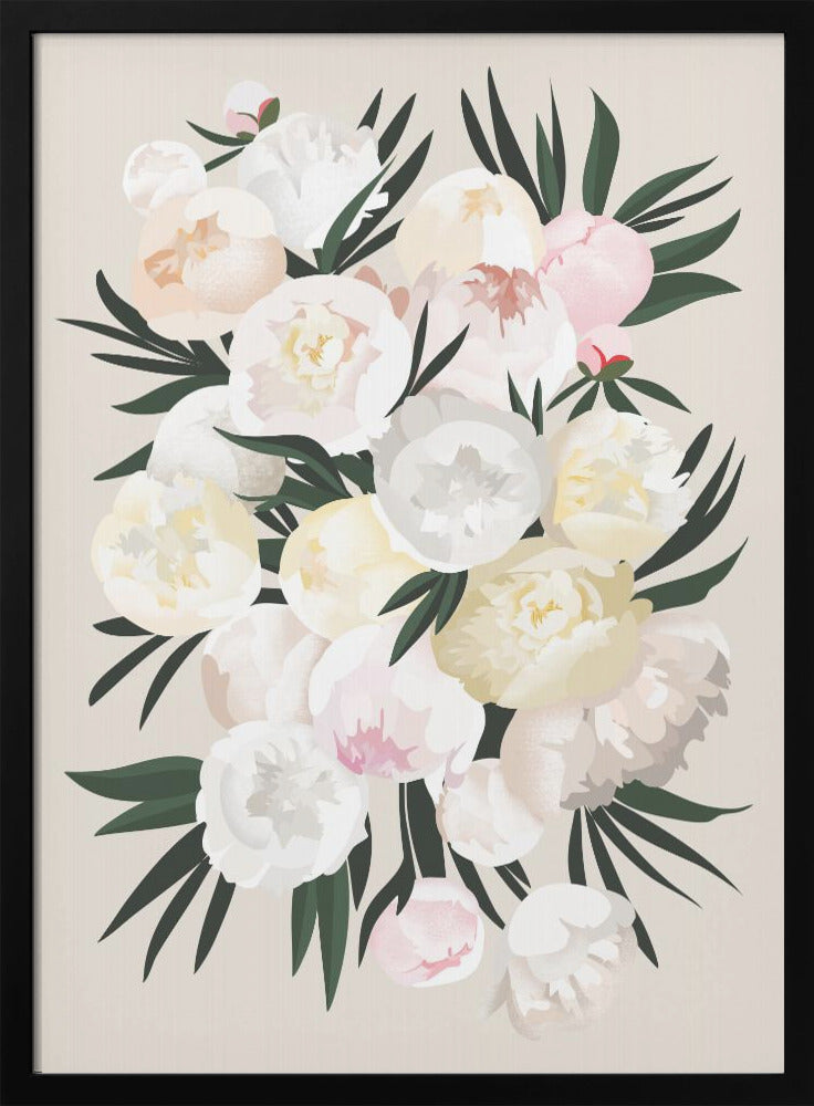 Dara bouquet in beige - Stretched Canvas, Poster or Fine Art Print I Heart Wall Art