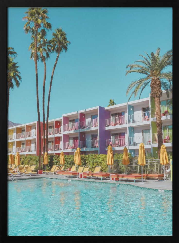 Saguaro Hotel Poolside in Palm Springs - Stretched Canvas, Poster or Fine Art Print I Heart Wall Art