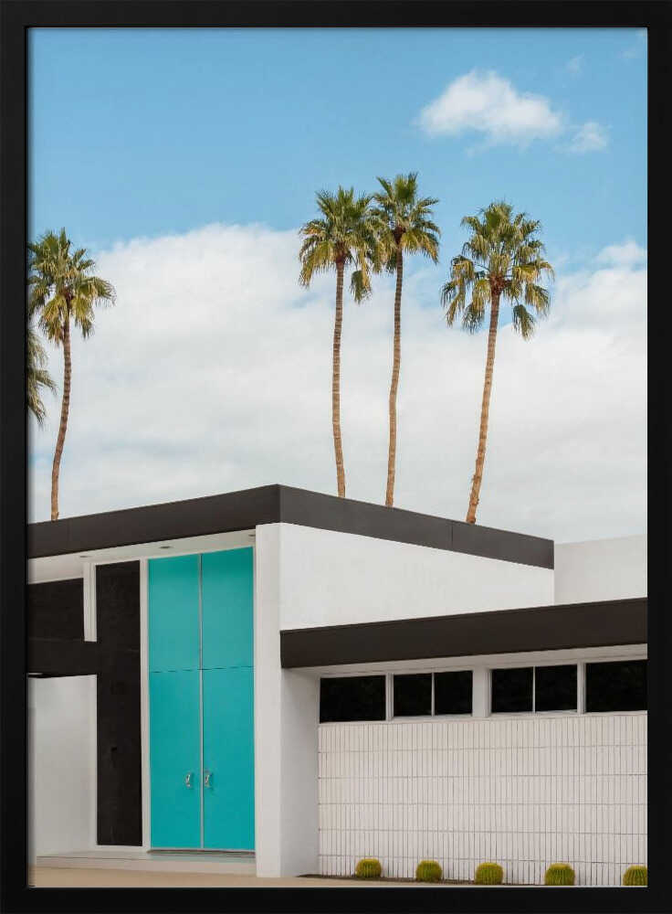 Turquoise Blue Doors on a Modern Home - Stretched Canvas, Poster or Fine Art Print I Heart Wall Art