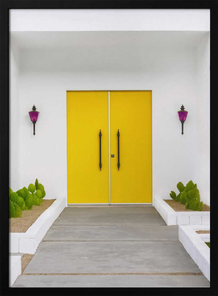 Yellow Doors in Palm Springs - Stretched Canvas, Poster or Fine Art Print I Heart Wall Art