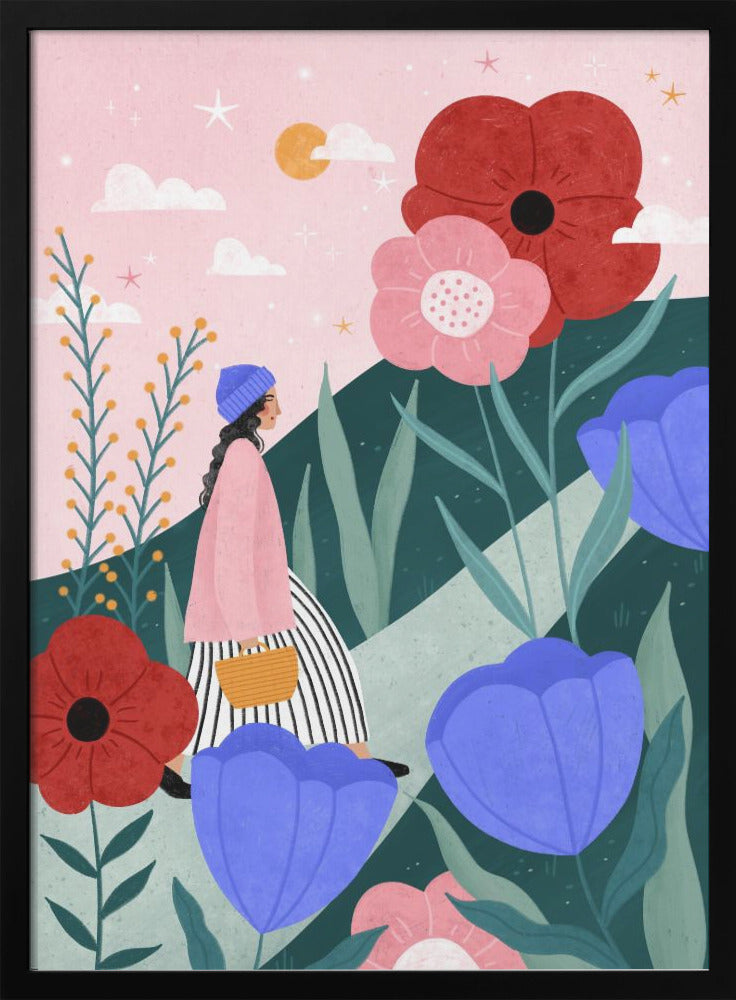 Flower Walk - Stretched Canvas, Poster or Fine Art Print I Heart Wall Art