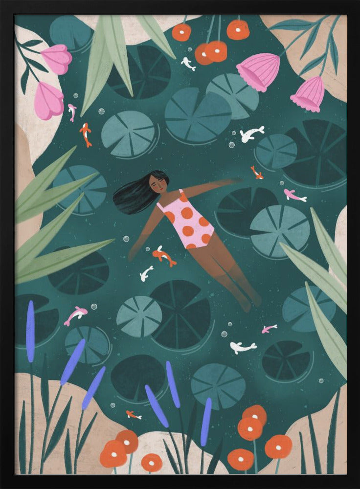 Wild Swimming - Stretched Canvas, Poster or Fine Art Print I Heart Wall Art