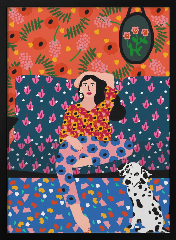 9933x14043 Din 138 Girl In the Sofa.png - Stretched Canvas, Poster or Fine Art Print I Heart Wall Art