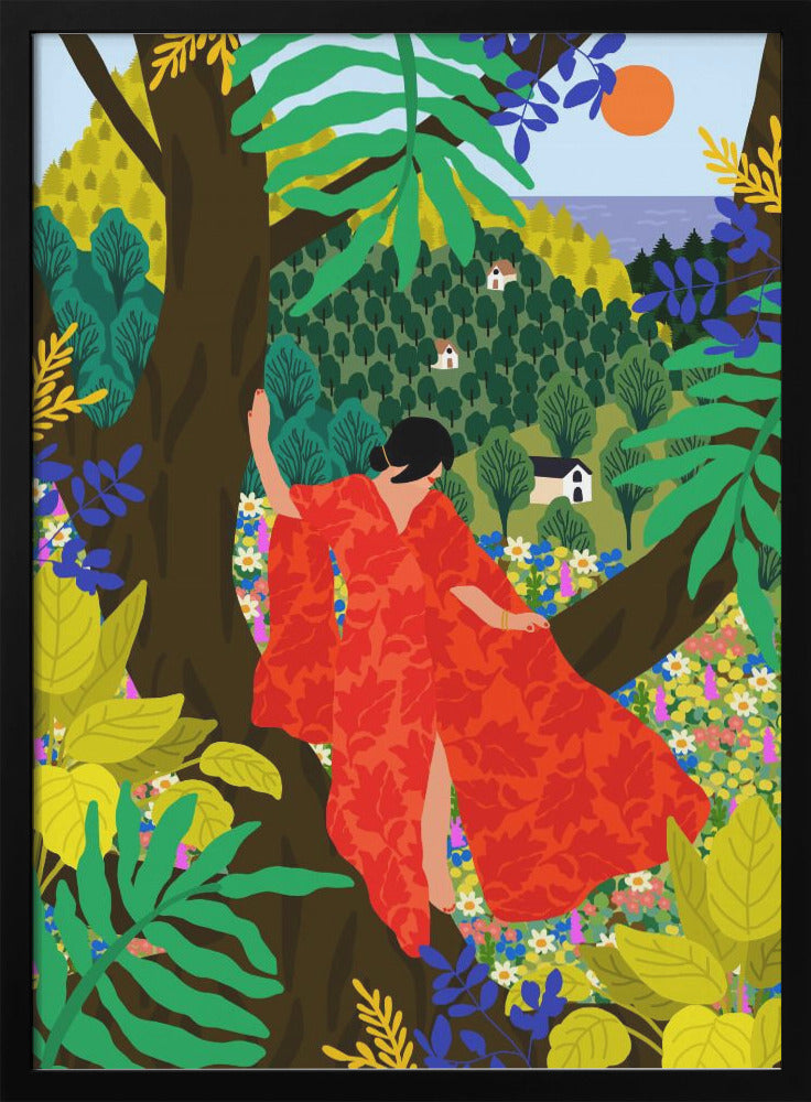 9933x14043 Din 76 Girl In a Tree - Stretched Canvas, Poster or Fine Art Print I Heart Wall Art