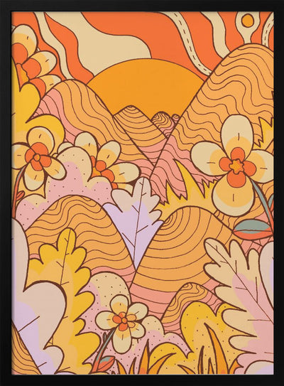 Spring Flower Hills - Stretched Canvas, Poster or Fine Art Print I Heart Wall Art