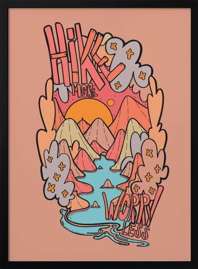 Hike More Worry Less - Stretched Canvas, Poster or Fine Art Print I Heart Wall Art