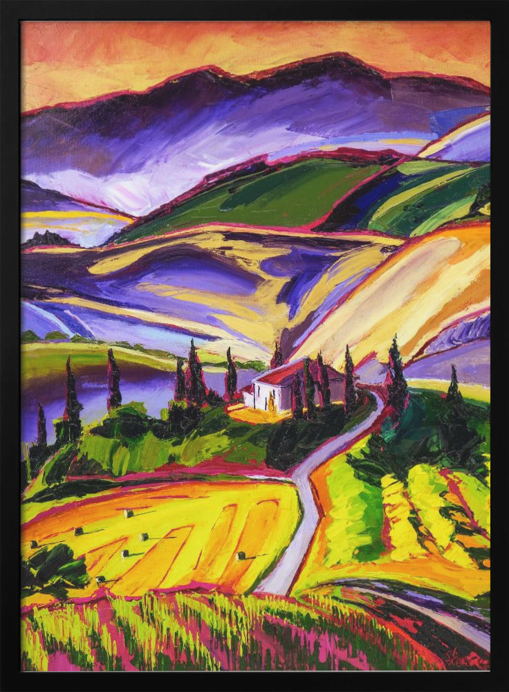 Tuscan Vineyard - Stretched Canvas, Poster or Fine Art Print I Heart Wall Art