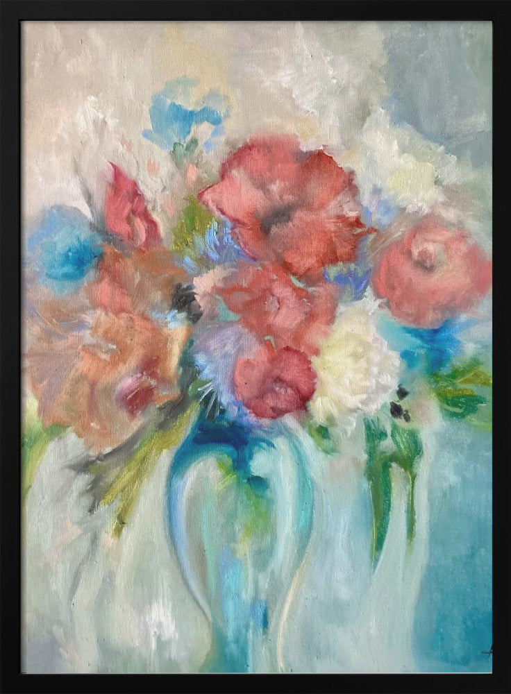 Blue Vase III - Stretched Canvas, Poster or Fine Art Print I Heart Wall Art