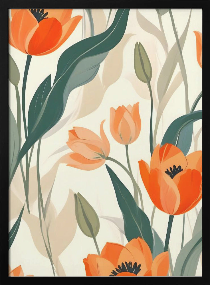 Orange Tulips - Stretched Canvas, Poster or Fine Art Print I Heart Wall Art