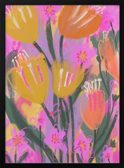 Wild Flower Field - Stretched Canvas, Poster or Fine Art Print I Heart Wall Art