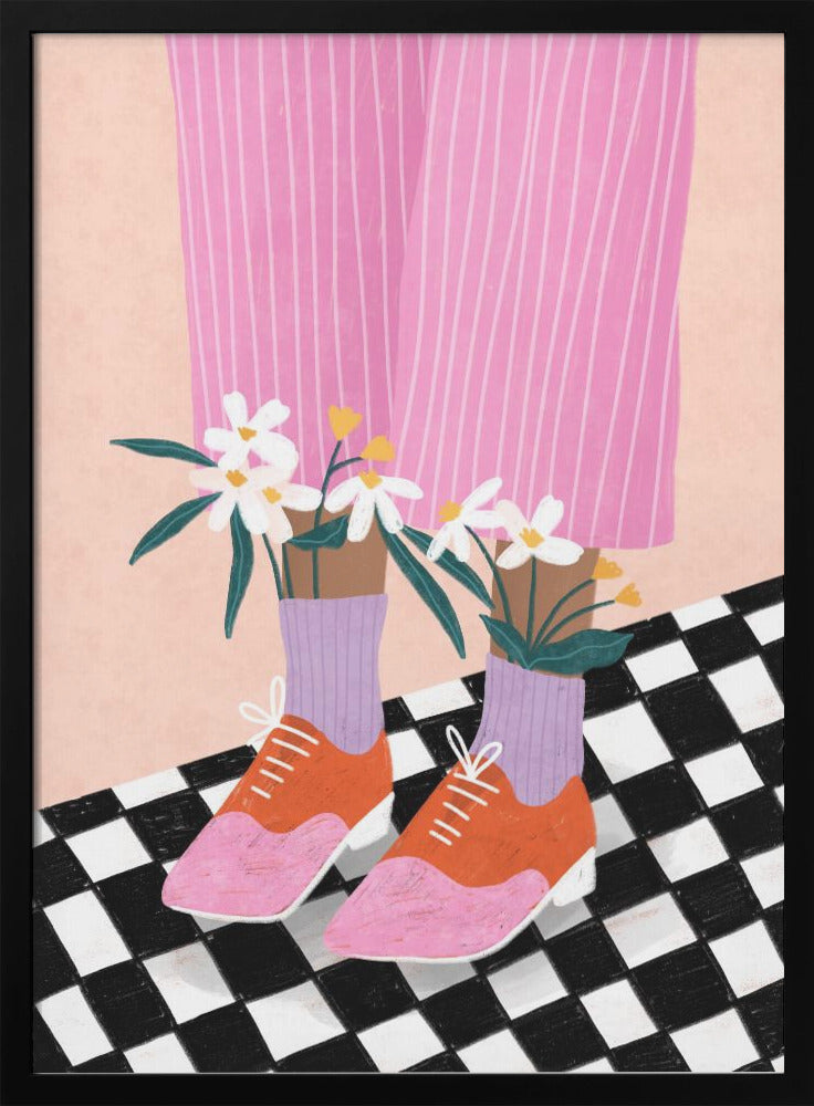 Floral Socks - Stretched Canvas, Poster or Fine Art Print I Heart Wall Art