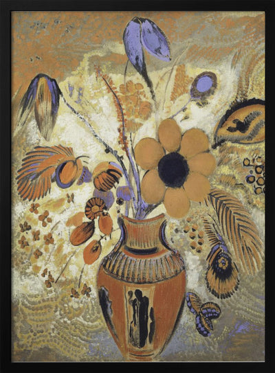 Etruscan Vase With Flowers - Stretched Canvas, Poster or Fine Art Print I Heart Wall Art