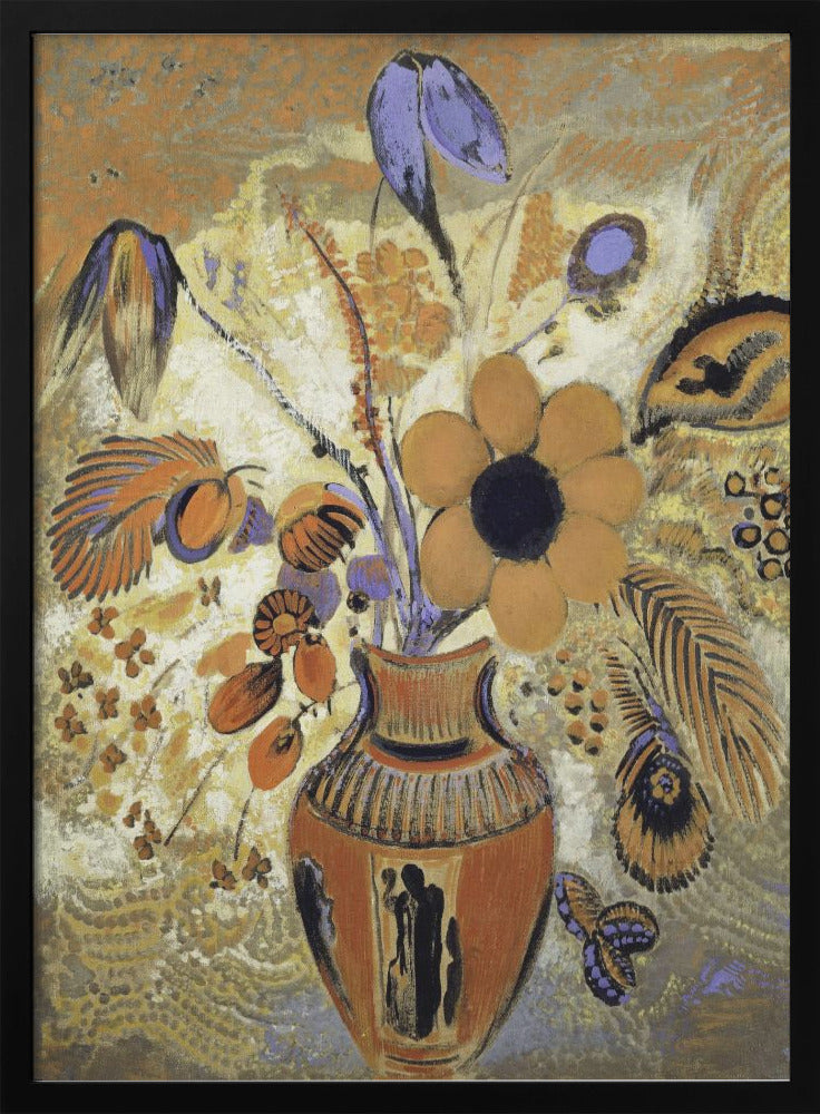 Etruscan Vase With Flowers - Stretched Canvas, Poster or Fine Art Print I Heart Wall Art