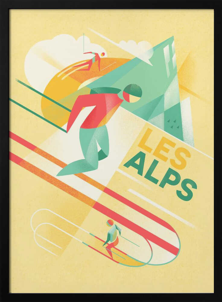 Retro Ski - Stretched Canvas, Poster or Fine Art Print