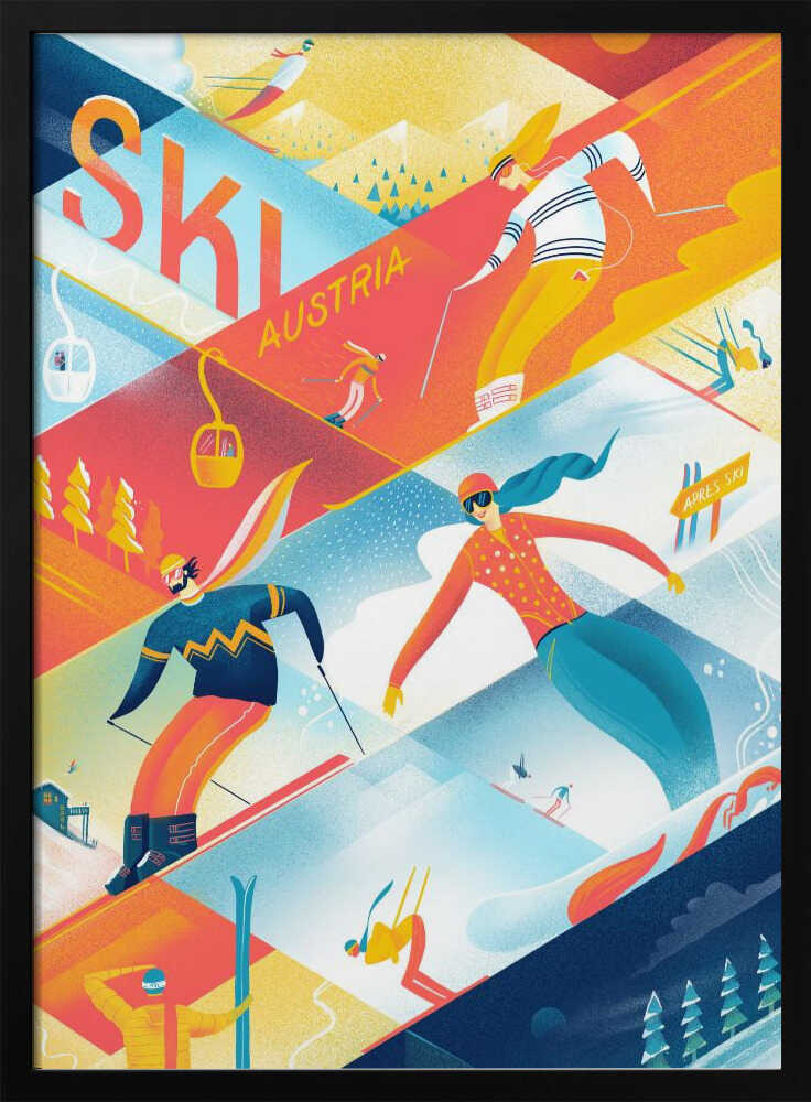 Ski the Lines - Stretched Canvas, Poster or Fine Art Print